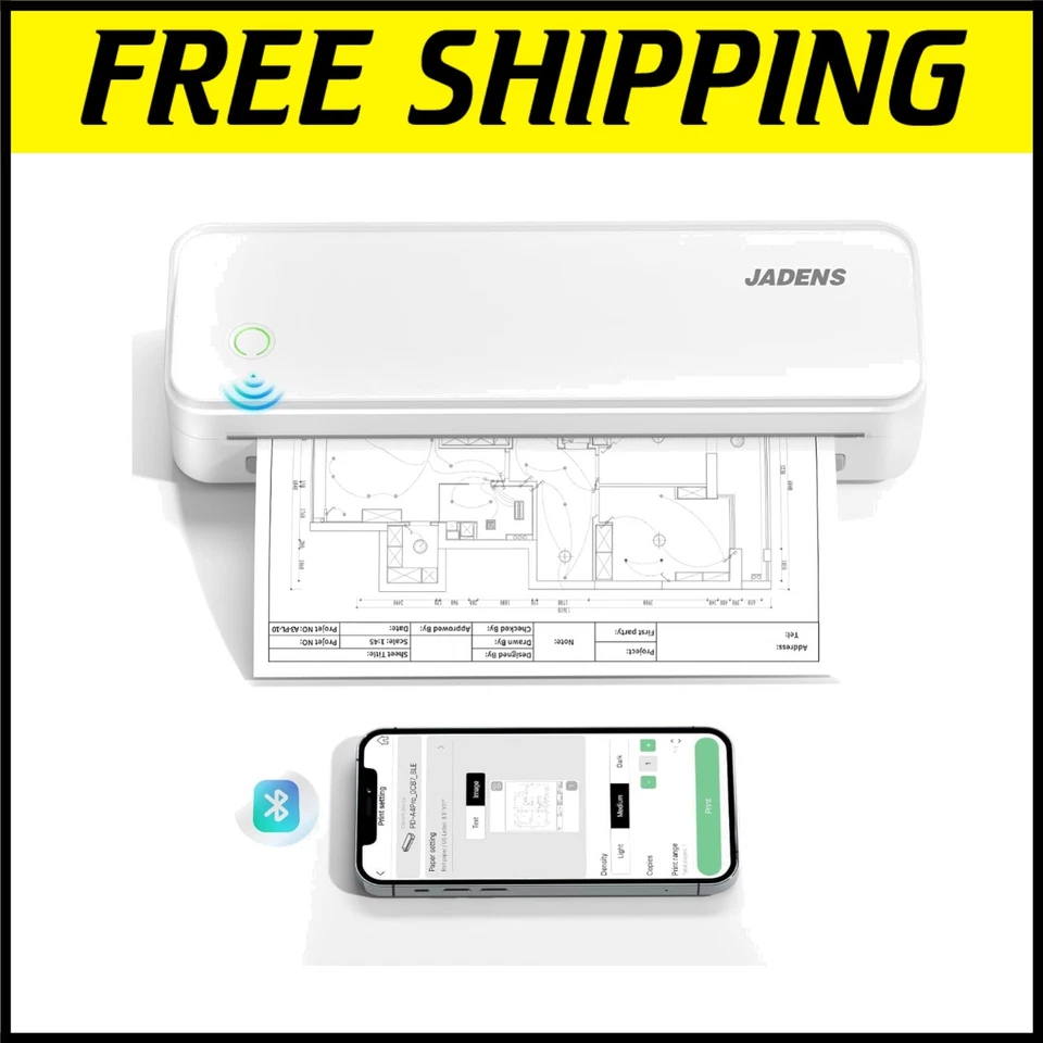 Travel-Friendly Inkless Printer with Bluetooth & USB - Sharp 8.5" x 11" Printing - Image 1 of 4