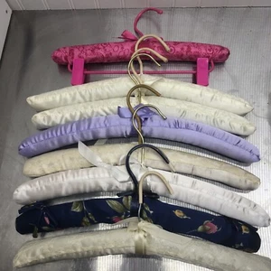 Vintage Satin Coat Hanger Lot of 8 - Picture 1 of 3