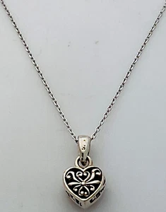 925 Sterling Silver Baltic Amber Reversible Heart Pendant Necklace 16”+2” ext