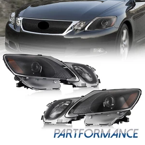 For HID W/o AFS 2006-2011 Lexus GS300 GS350 GS450h Headlights Projector Black - Picture 1 of 12