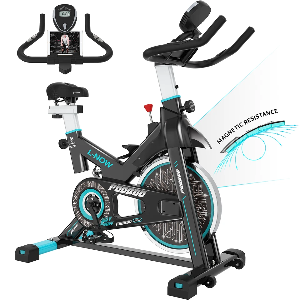 POOBOO Indoor Exercise Bike Cycling Fitness Bike Cardio Workout Bike Stationary Bike