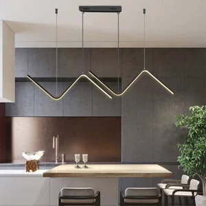 Lámpara de techo LED colgante de cocina candelabro barra de iluminación luces de techo negras lámpara para el hogar - Imagen 1 de 11