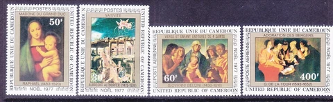 Cameroun 637-38 & C264-66 MNH 1977 Christmas Paintings Set of 4 Cover