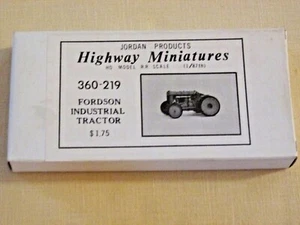 FORDSON INDUSTRIAL TRACTOR~HO 1/87~Jordan Prod Highway Miniatures~#360-219~NEW - Picture 1 of 2