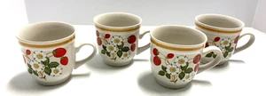 4 Vintage Strawberries 'n Cream Sheffield Stoneware Coffee / Tea Mugs 4 - Picture 1 of 7