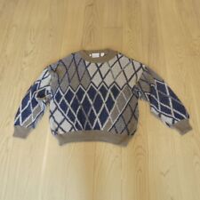 Bellissimo Made in Italy Vintage Blue/Gray Medium Argyle Sweater