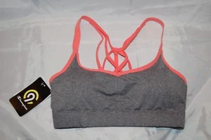 New Womens Orange Gray Champion C9 Duo Dry+ Athletic Sports Bra Size XS  - Picture 1 of 2