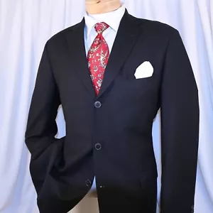 HUGO BOSS Herren Jacke Mantel schwarz feste Wolle 3 Knöpfe Größe 42 R - Bild 1 von 10