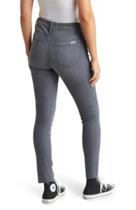 Jeans alla caviglia skinny curvy nuovi con etichette taglia 28 grigio astraea/orlo grezzo - Foto 1 di 15