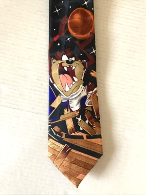 Looney Tunes Mania Men's Necktie Tie Taz Basketball Theme Novelty Polyester Foto 1 de 4