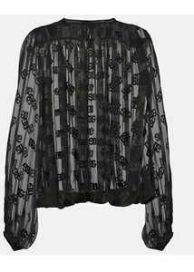 Dolce & Gabbana Long Sleeve Silk-Blend Blouse. M - Picture 1 of 7