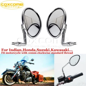 10mm Motorcycle Rearview Mirrors for Indian Chief Vintage Classic Bobber Chopper - Picture 1 of 9