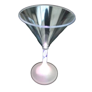 LED MultiColor FLASHING MARTINI GLASS Blinking Tiki Bar Cocktail Party Drink Cup - Picture 1 of 10