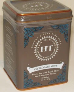 Harney & Sons Chocolate Mint Black Tea w Fresh Mint 20 Sachets Bags SEALED Tin - Picture 1 of 1