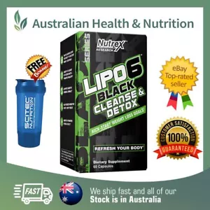 NUTREX RESEARCH LIPO 6 BLACK CLEANSE & DETOX 60 CAPS + FREE SHAKER - Picture 1 of 2