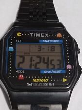 Timex Indiglo T80 x PAC-MAN Black On Black Model -M555 - With Case And Manual