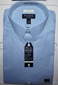 Jos A Bank Traveler Dress Shirt 16 - 32/33 Tailored Fit Blue Stretch NWT (AE) - Picture 1 of 6