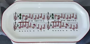Vintage Plate Christmas Candy Cane Music Notes Deck The Halls Ron Gordon Japan - Picture 1 of 8