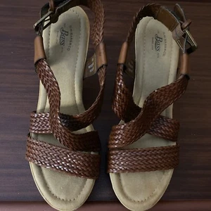 Crisscross Brown High Heel Sandals By Bass Size 8 1/2 - Bild 1 von 4