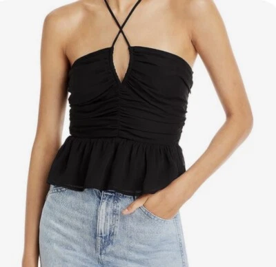 Camiseta sin mangas con halter recortada Aqua nueva con etiquetas talla mediana precio de venta sugerido por el fabricante 68 USD Foto 1 de 4