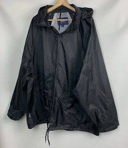Portwest Jacket Black Hood Stand Collar Zip Pockets Lined Packable Size 3XL - Picture 1 of 11