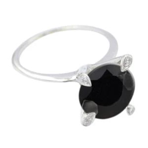 Schwarz Onyx 925 Massiv Silber Ring Handwerk Schmuck für Arbeit Tag Geschenk USA - Bild 1 von 2