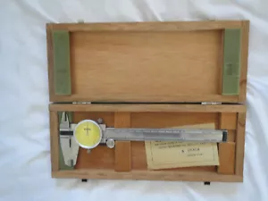 Vintage NSK Micrometer Dial Vernier Caliper 6" Original Wood Box 780-701 - Picture 1 of 8