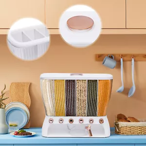 Modern Trockenfutter Müslispender Getreidespender 6Gittern ffür Küche mit Deckel - Bild 1 von 9