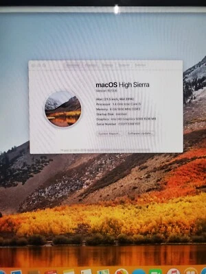 Apple iMac 21.5" 2014 (500GB HDD, Intel Core i5-4260U, 1.40GHz, 8GB RAM) Desktop - Image 1 of 4