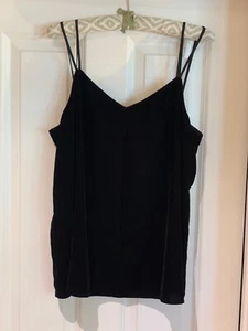 Gap Black Velour Spaghetti Straps Adjustable Lined - M Tall - Picture 1 of 6