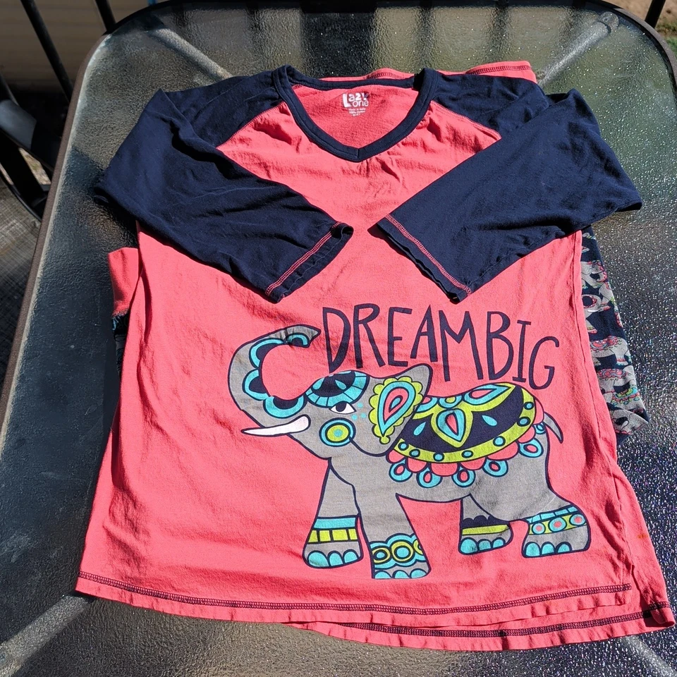 Conjunto Lazy One Feminino Grande Coral Dream Big Elephant 2 Peças PJ 100% Algodão - Imagem 1 de 4