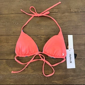 Hurley Junior Größe Small neu mit Etikett wendbares orangefarbenes himmelblaues Triangel-Bikinioberteil - Bild 1 von 5