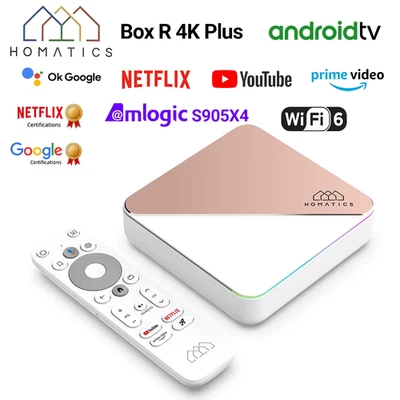 Homatics Box R 4K Plus Android TV 14 Certificato Google Netflix 4GB 32GB WiFi6 - Immagine 1 di 4