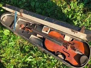 Nice & old birdseye maple Violin, "Hopf" branding - Picture 1 of 16