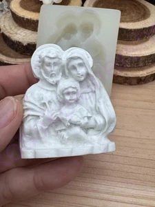 HOLY FAMILY Jesus-Mother Mary and Joseph handmade silicone mold for crafts - Picture 1 of 9