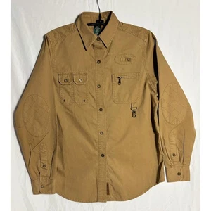 Vtg Ralph Lauren Utility Safari Button Down Shirt Small Tan Brown Fishing Shirt - Picture 1 of 10