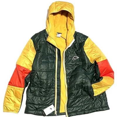 Abrigo Chaqueta Nike Relleno Sintético Cremallera Para Hombre Talla 2XL XXL Verde Amarillo Rojo DJ0433-397 Foto 1 de 4