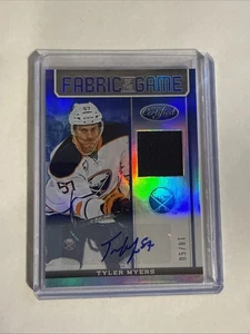 2012-13 Certified Fabric of the Game Blue Jersey Autographs #FOGTM Tyler Myers - Picture 1 of 2