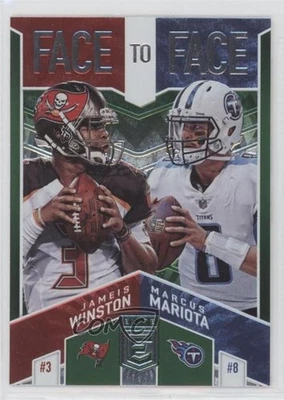 2018 Donruss Elite Face to Face Green Jameis Winston Marcus Mariota #F2F-9 - Image 1 of 2