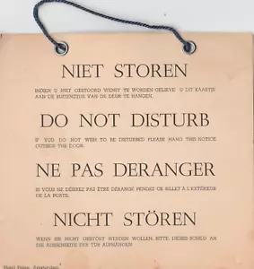Appendiabiti per porta Hotel Polen Amsterdam Ephemera Non disturbare B2 - Foto 1 di 2