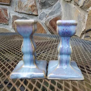 Bay Pottery blau lila Reaktive Glasur Kerzenhalter Kerzenständer Virginia USA - Bild 1 von 16