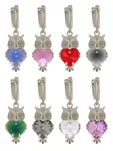 Sterling Silber Rhodium Überzogen Ohrhaken gemacht mit 6228 Primero® Kristalle - Bild 1 von 12