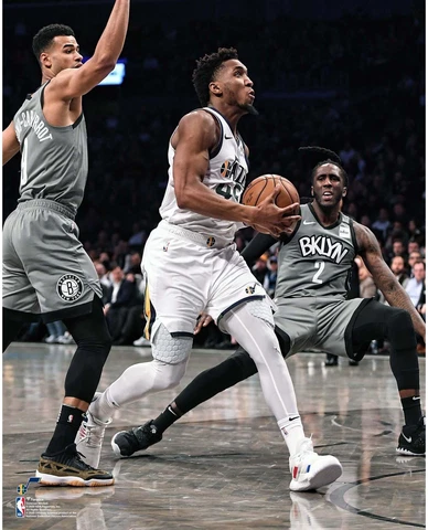 Donovan Mitchell Utah Jazz Unsigned Driving vs. Brooklyn Nets Photograph Cover