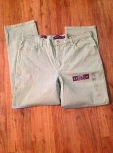 New Womens Gloria Vanderbilt Amanda Jeans 16 Petite Green 16P NWT - Picture 1 of 6