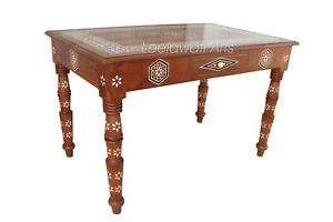 Antique Look Teak Wood Table Handicraft Furniture Table
