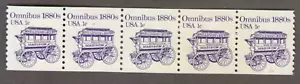 US. 1897. 1c. Omnibus 1880s. Coil Strip of 5. MNH. 1983 - Picture 1 of 1
