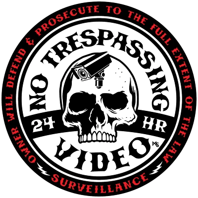 NO TRESPASSING STICKER VIDEO CAMERA STICKER 24 Hour Video SECURITY ADT - Image 1 of 4