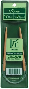 Clover Takumi Bamboo Circular Knitting Needles 16"-Size 8/5mm - Picture 1 of 1