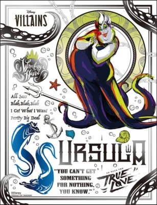 300pz Puzzle Disney Nero/Argento Ursula 【Luce a Bolla】 16,5x21,5cm 42-90 JP - Immagine 1 di 2