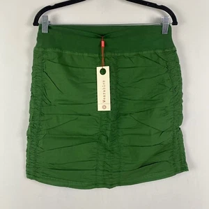 XCVI Wearables Trace Skirt Size Medium Green Ruched Stretch Pull On - Picture 1 of 9